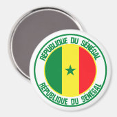 Senegal Runde Emblem Magnet (Vorderseite/Rückseite)