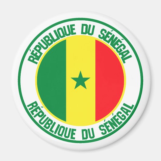 Senegal Runde Emblem Magnet (Vorne)