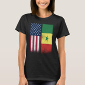 Senegal Senegalese American Flags Proud USA Senega T-Shirt (Vorderseite)
