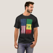 Senegal Senegalese American Flags Proud USA Senega T-Shirt (Vorne ganz)