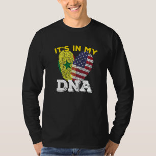 Senegal Senegalese Amerika Amerikanische Flagge Ha T-Shirt