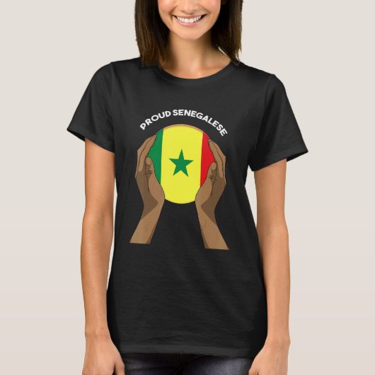 Senegal Senegalese Westafrika Proud Heart Liebe Fl T-Shirt (Vorderseite)
