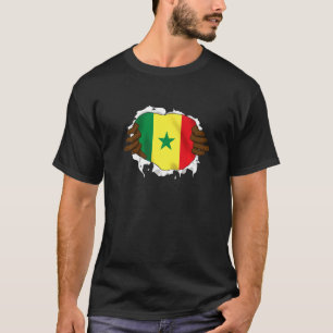 Senegal Senegalese Westafrika Proud Heart Liebe Fl T-Shirt