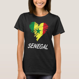 Senegal Senegalese Westafrika Proud Heart Liebe Fl T-Shirt