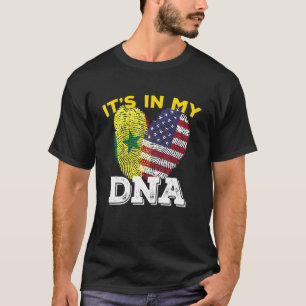 Senegal Senegalesische Amerikanische Flaggenhandmi T-Shirt