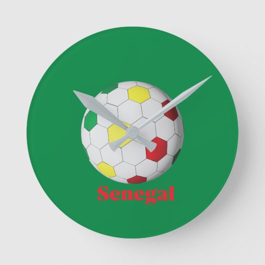 Senegal Soccer Runde Wanduhr (Vorderseite)