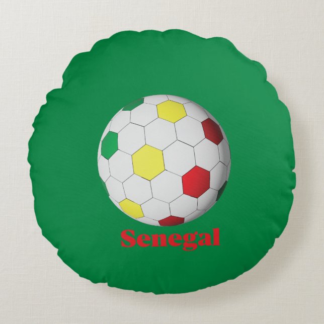 Senegal Soccer Rundes Kissen (Vorderseite)