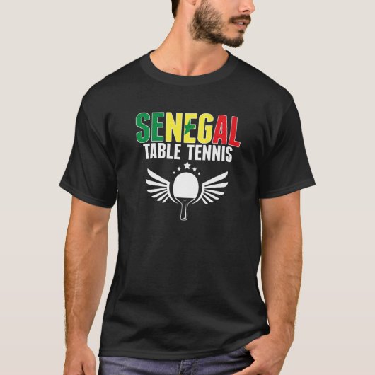 Senegal Table Tennis  Senegalese Ping Pong Support T-Shirt (Vorderseite)