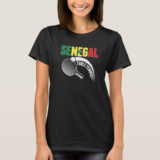 Senegal Table Tennis  Support Senegalese Ping Pong T-Shirt (Vorderseite)