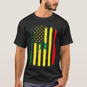 Senegal und Amerika Flagge Senegalesische Amerika T-Shirt