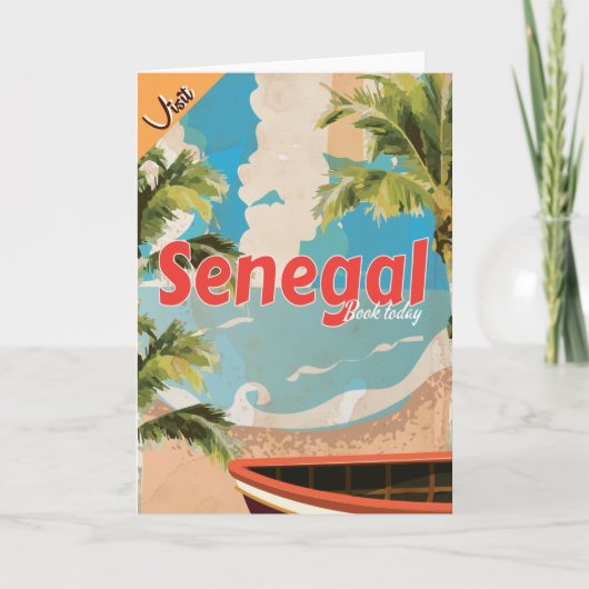 Senegal Urlaub Vintage Travel Poster. Feiertagskarte (Vorderseite)