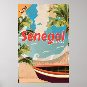 Senegal Urlaub Vintage Travel Poster. Poster