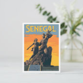 Senegal Vintage Reise  Postkarte (Stehend Vorderseite)