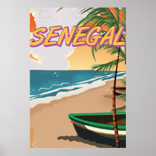 Senegal Vintage-Strandposter. Poster