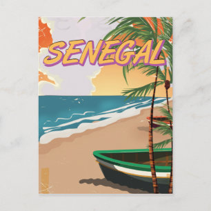 Senegal Vintage-Strandposter Postkarte