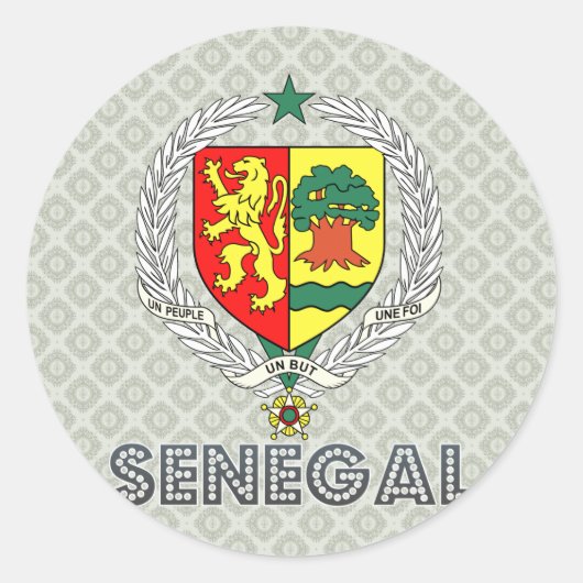 Senegal-Wappen Runder Aufkleber (Vorderseite)