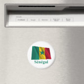 Senegal Wave Flag mit Namen in Französisch Magnet (In Situ (Geschirrspüler))