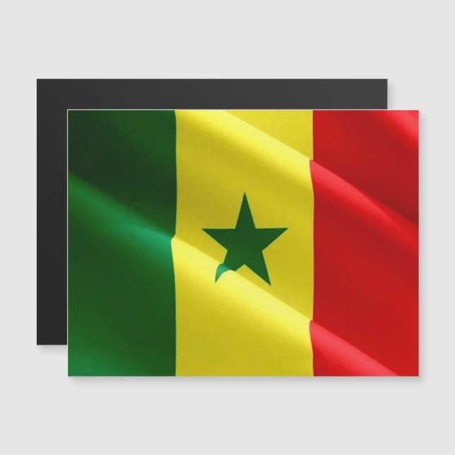 Senegal - Waving Flag - Magnetkarte (Vorne/Hinten)