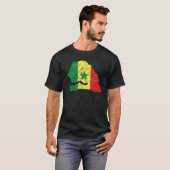 Senegalese flag distressed with Senegal map Senega T-Shirt (Vorne ganz)