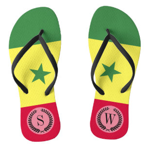 senegalesische Flagge Badesandalen