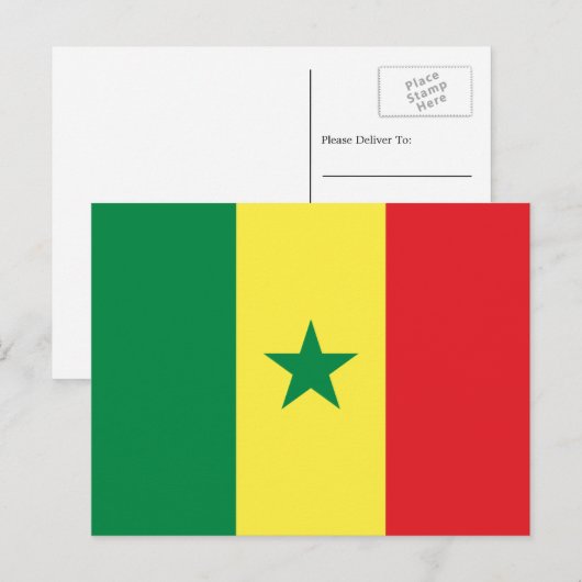 senegalesische Flagge, Flagge Senegals Postkarte (Vorne/Hinten)