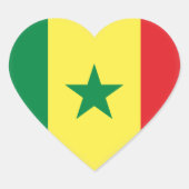 senegalesische Flagge Herz-Aufkleber (Vorderseite)