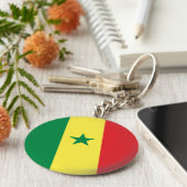 senegalesische Flagge Schlüsselanhänger (Seite)