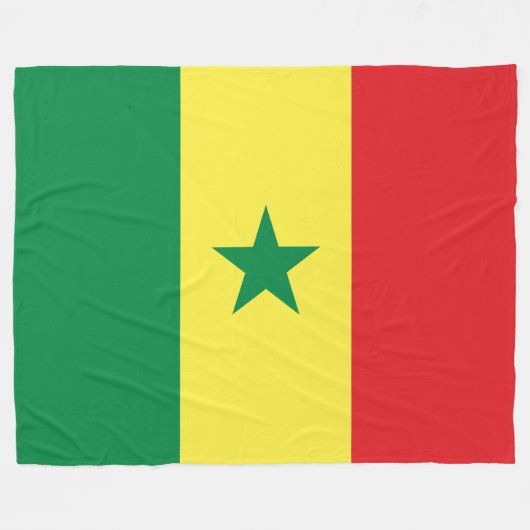 senegalesische Flagge (Senegal) Fleecedecke (Vorderseite (Horizontal))