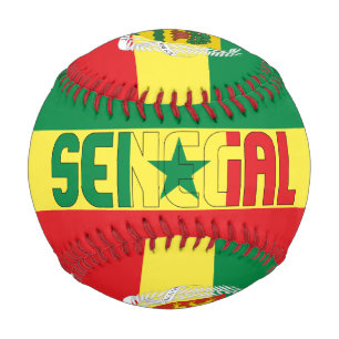 Senegalesische Flagge und Wappen Patriotisch Baseball