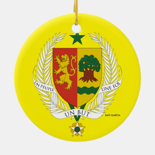 Senegalkreisweihnachtsverzierung Keramikornament (Hinten)