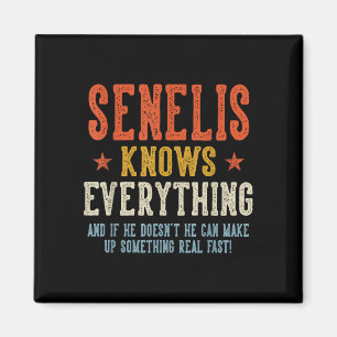 Senelis weiß alles zum Vatertag Retro Magnet
