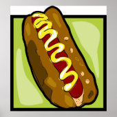 Senf auf einem Hotdog-Poster Poster (Vorne)
