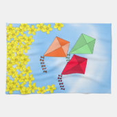 Senf-Blume und Drachen und Wolken Küchentuch (Horizontal)