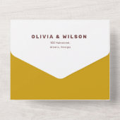 Senf Blütenschmuck Hochzeit alles in einem Invit All In One Einladung (Rückseite)