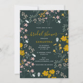 Senf Bohemische Wildblumen Brautparty Einladung (Vorderseite)