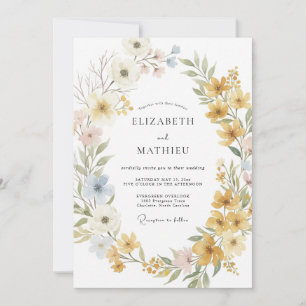 Senf Botanische Boho-Hochzeit Einladung