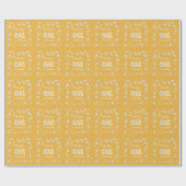 Senf-Daisy-Wild-One 1. Geburtstag Geschenkpapier (Flach)