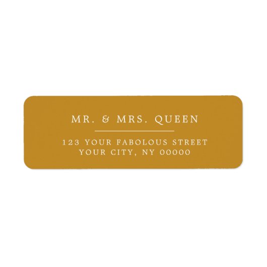 Senf Elegant Classic Einfache Rücksendeadresse (Vorne)