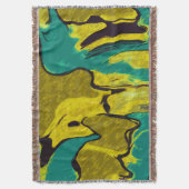 Senf Gelb Aquamarin Abstrakt Decke (Vorderseite Vertikal)