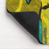 Senf Gelb Aquamarin Abstrakt Mousepad (Ecke)