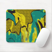Senf Gelb Aquamarin Abstrakt Mousepad (Mit Mouse)