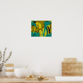 Senf Gelb Aquamarin Abstrakt Poster (Küche)