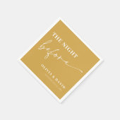 Senf gelb die Nacht vor dem Probe Abendessen Serviette (Ecke)