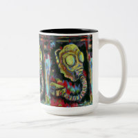Senf-Gelb, Gasmaske-Kaffee-Tassen-Kunst