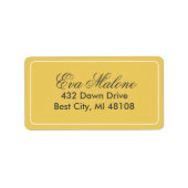 Senf-Gelb-Minimalistisch- Adressetiketten (Vorne)