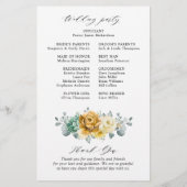 Senf-Gelb-Salbei-Hochzeitsprogramm (Rückseite)