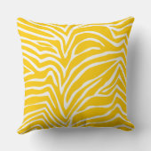 Senf gelb von weißem Zebra oder einem Farbkissen Kissen (Rückseite)