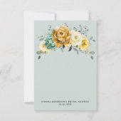 Senf Gelbe Blumenweide Grünes Brautparty Dankeskarte (Rückseite)