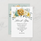 Senf Gelbe Blumenweide Grünes Brautparty Dankeskarte (Vorne/Hinten)