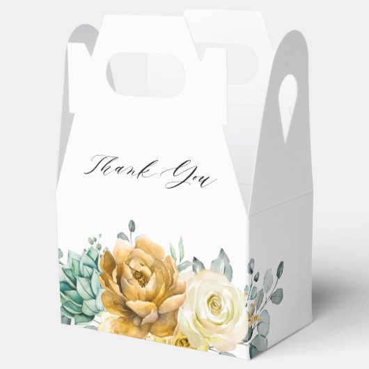 Senf Gelbe Blumenweide Grünes Brautparty Geschenkschachtel (Geöffnet)